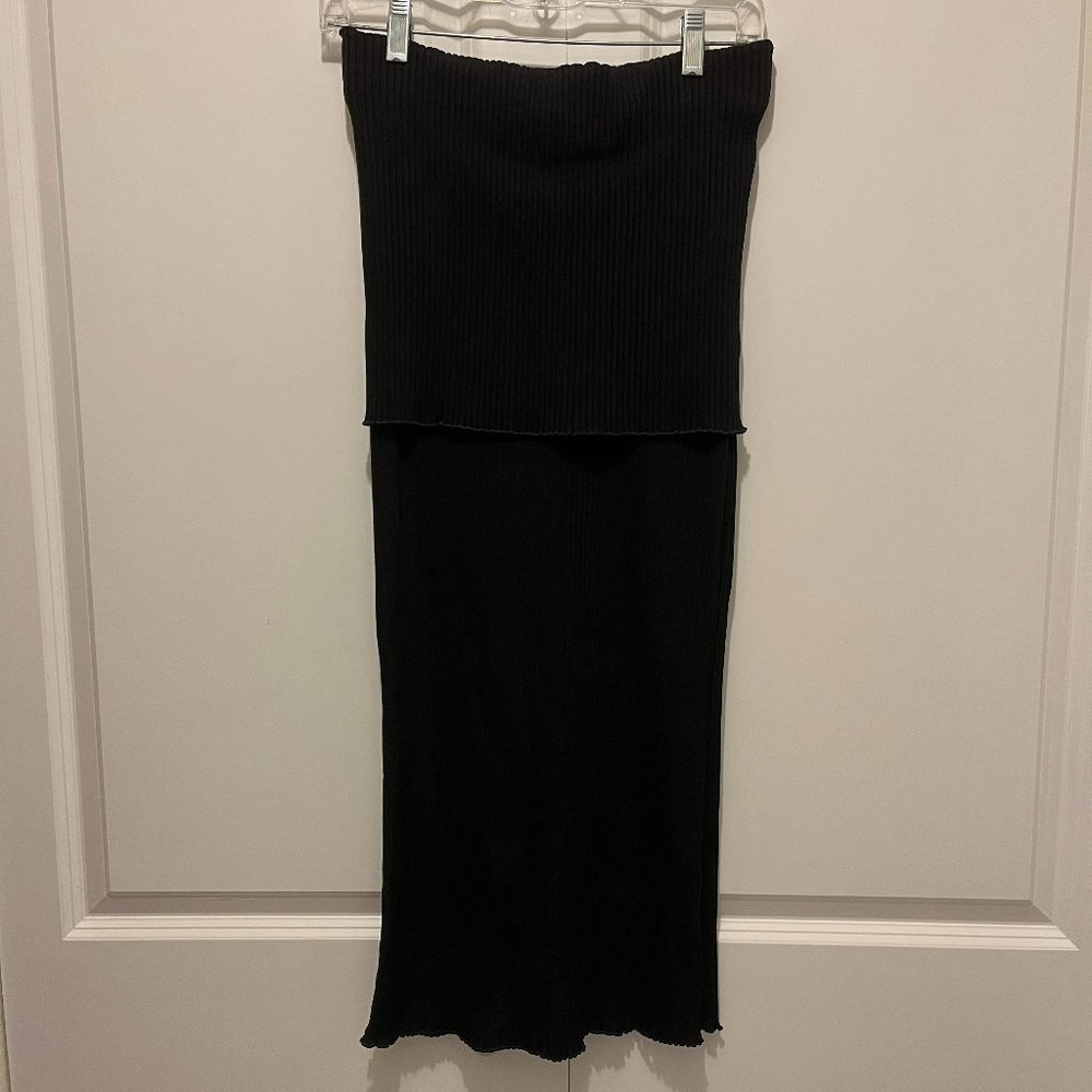 Ellery Tall T Overlay Rib Skirt